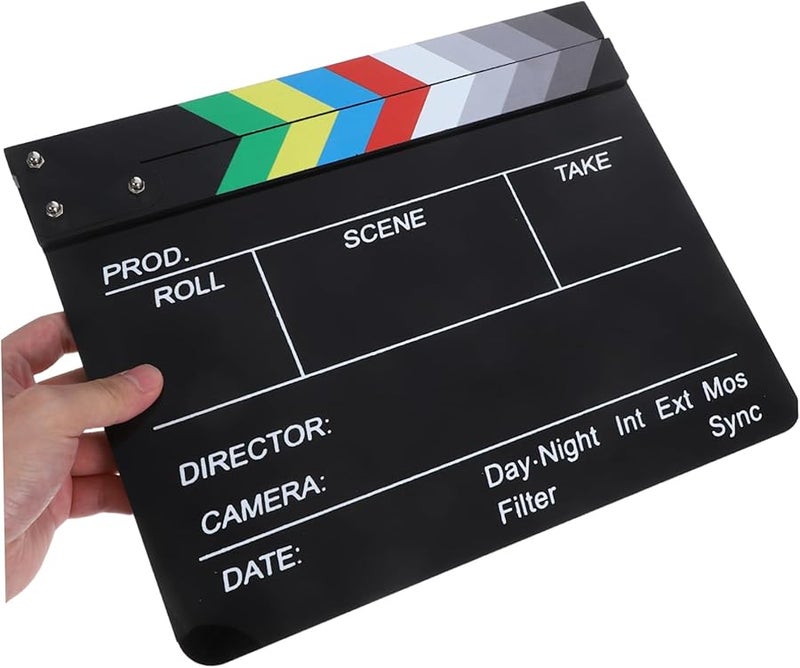 Black Cabilock Clapperboard Acrylic Movie Film Production Studio Prop - Image 4